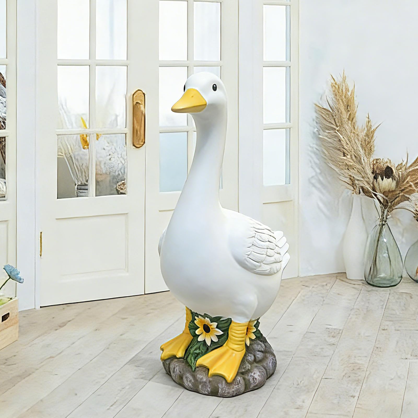 FOREVJHMM outdoor goose sculpture with waterproof resin for all-weather use