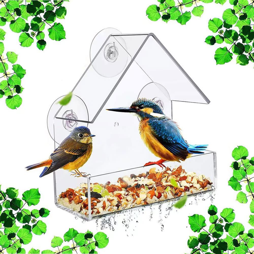 Forfuture-go window bird feeder with strong suction cups offers up-close viewing.