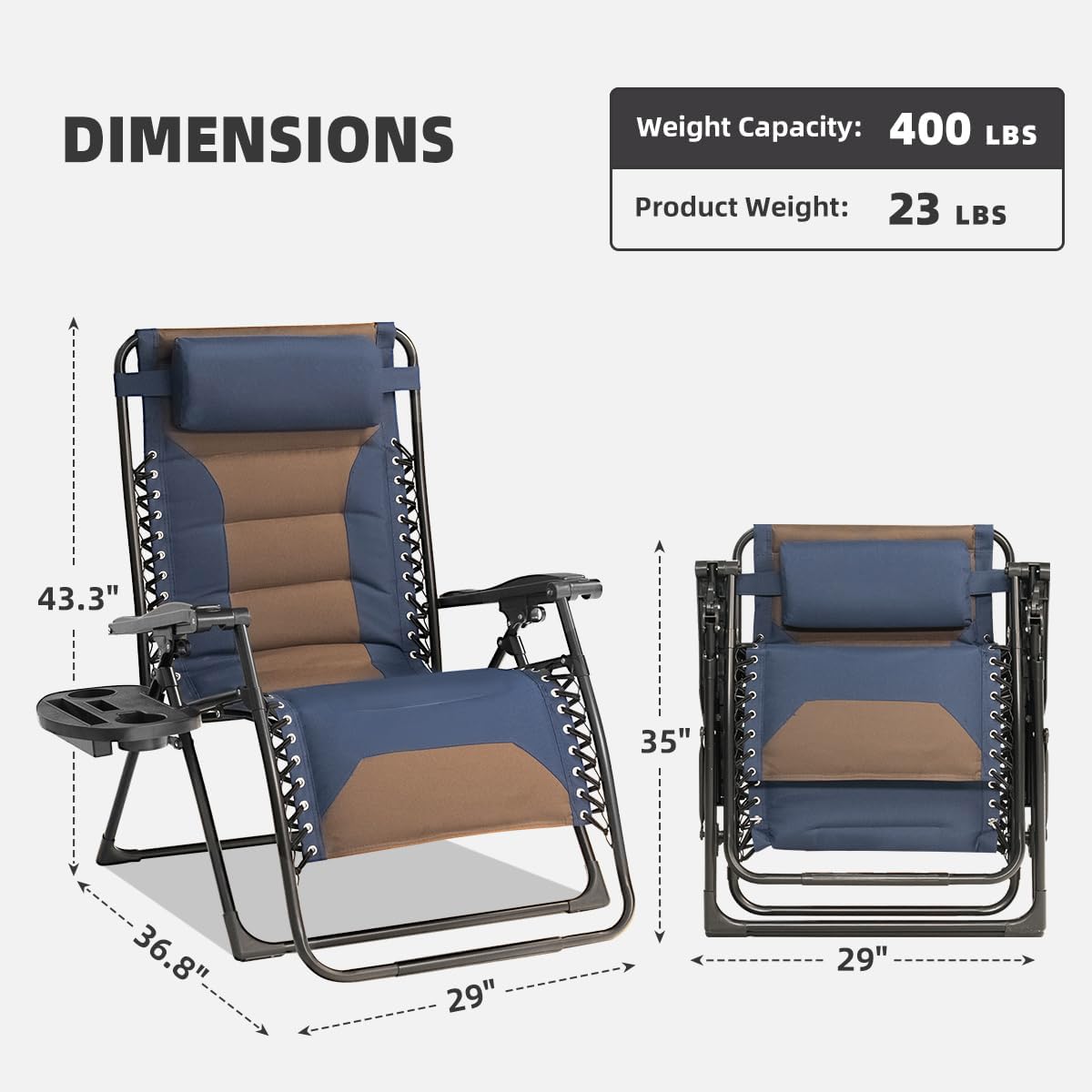 Foristrail chair uses durable 600D Oxford fabric for long outdoor use.