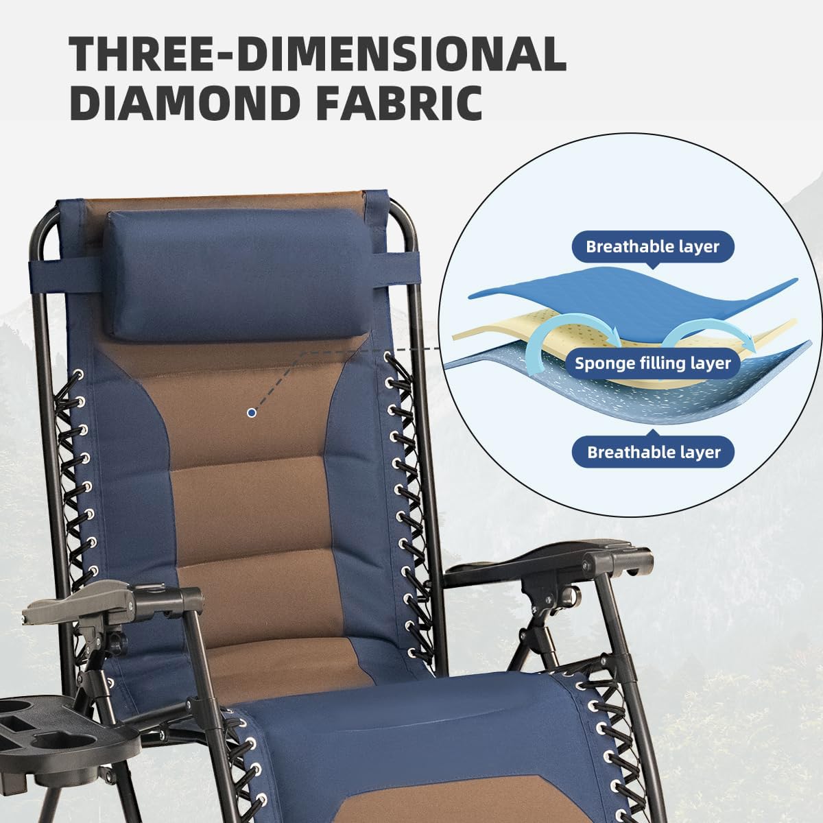 Foristrail chair offers seven reclining positions with a secure lock.