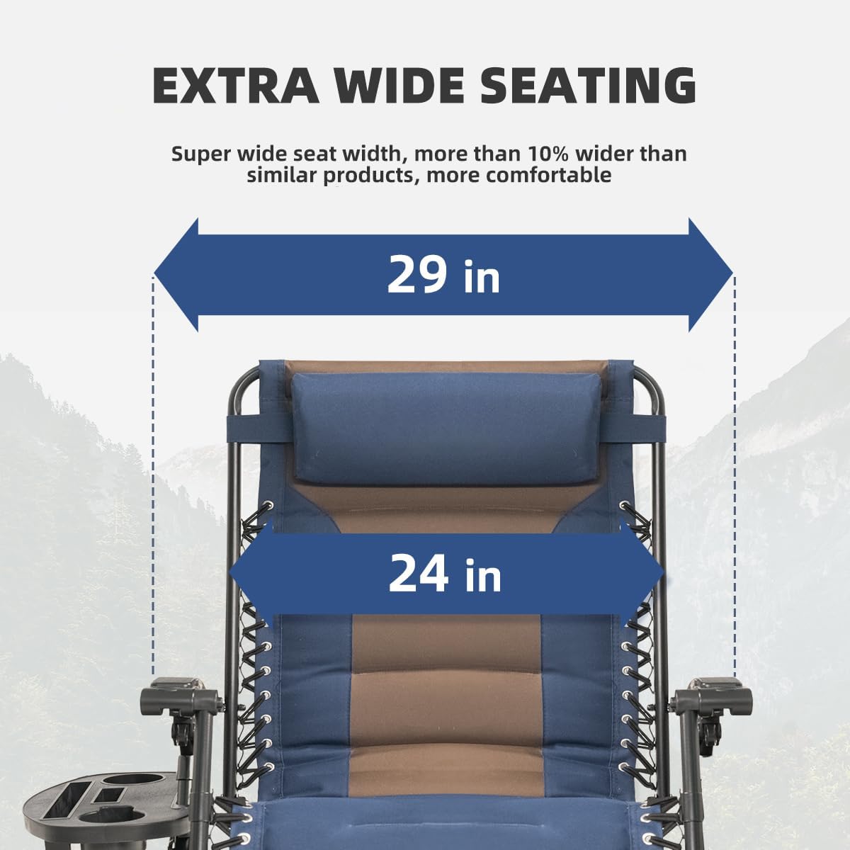 Foristrail chair features a powder-coated steel frame for sturdy support.