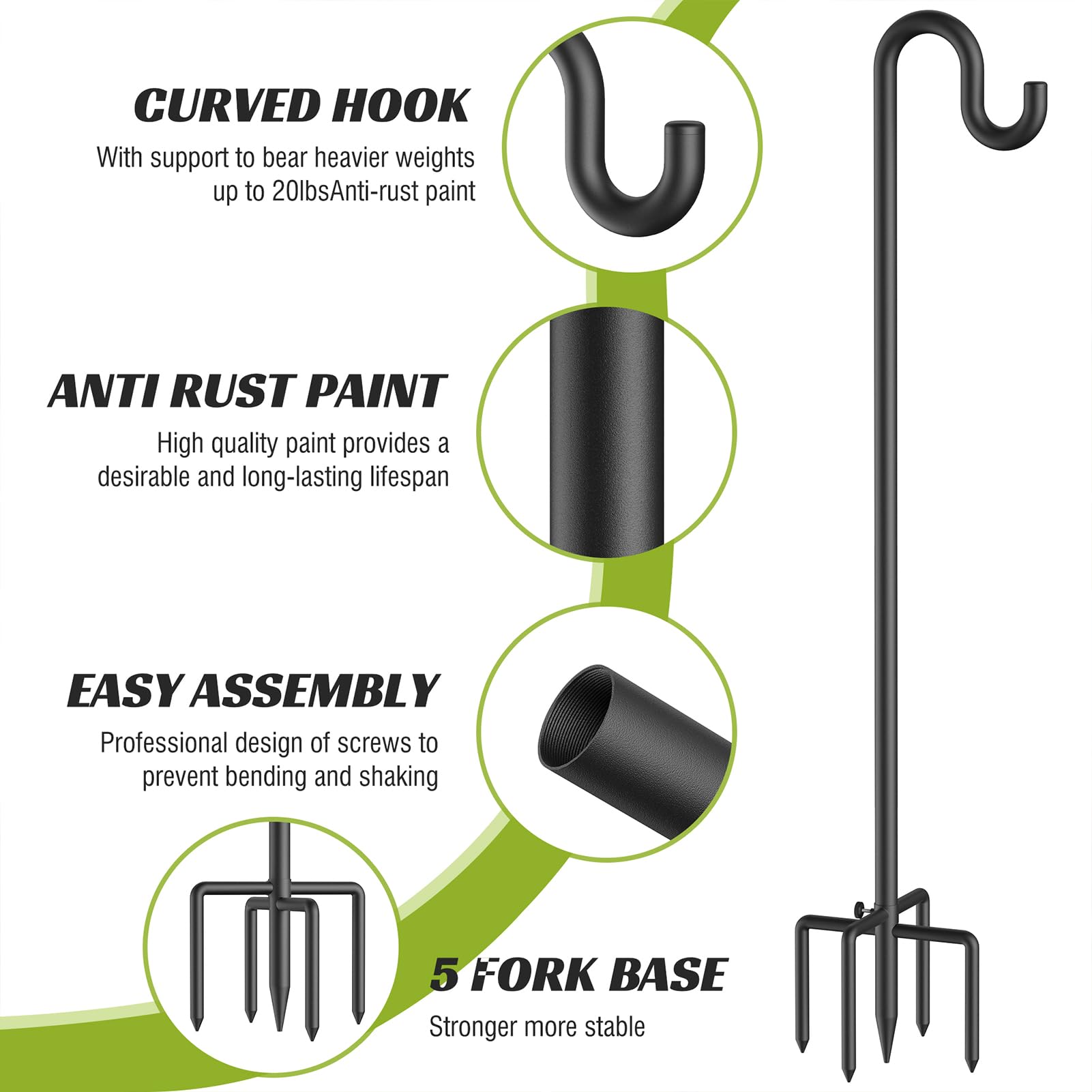 Forlogic five-base-prongs stake delivers superior stability in wind