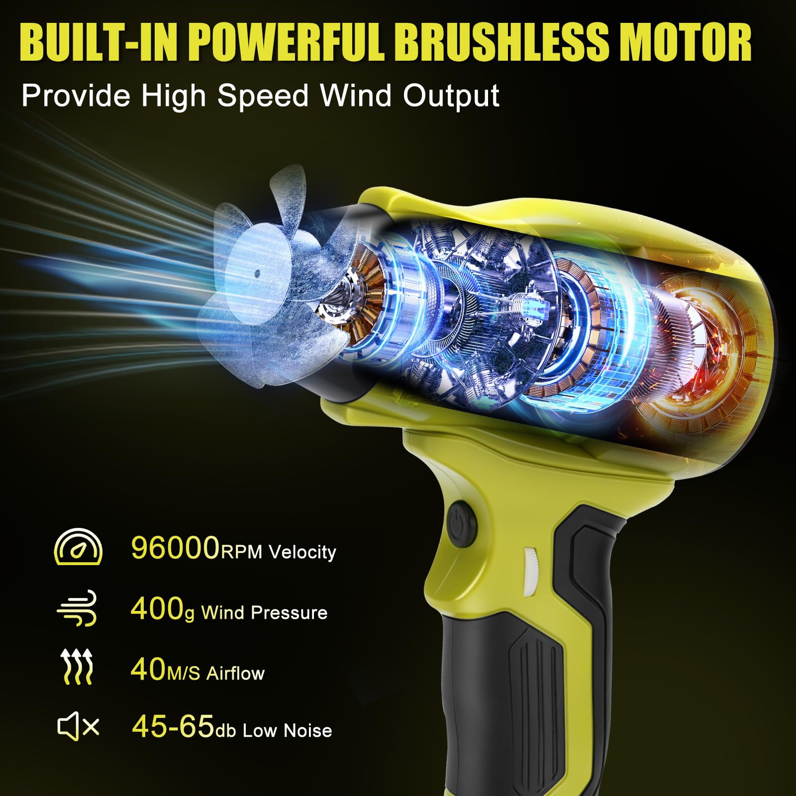 FormiPow blower with variable speed dial for precise airflow on demand.