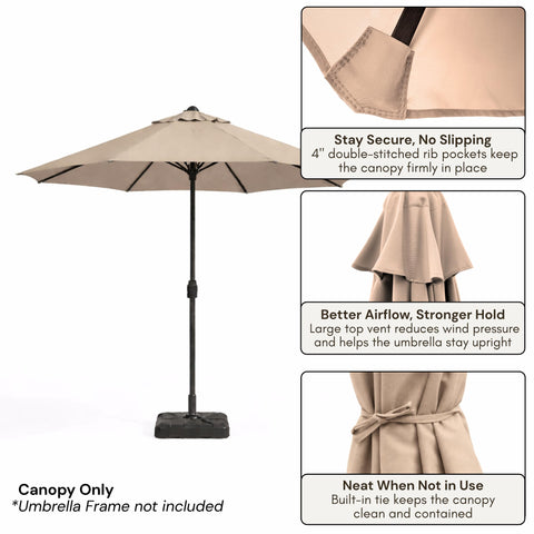 Formosa Covers 600D fabric offers water-repellent performance during light rain showers.