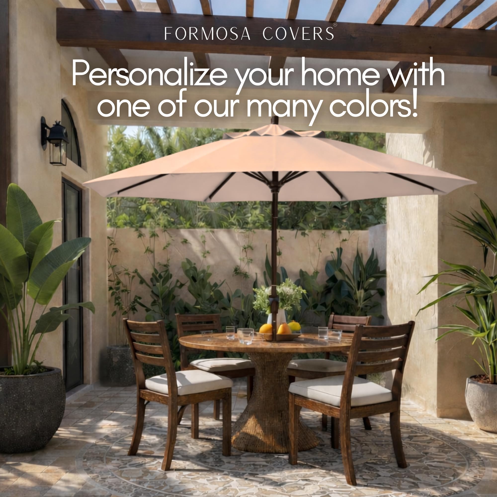 Formosa Covers tie rope included helps secure canopy when closed and stored neatly.
