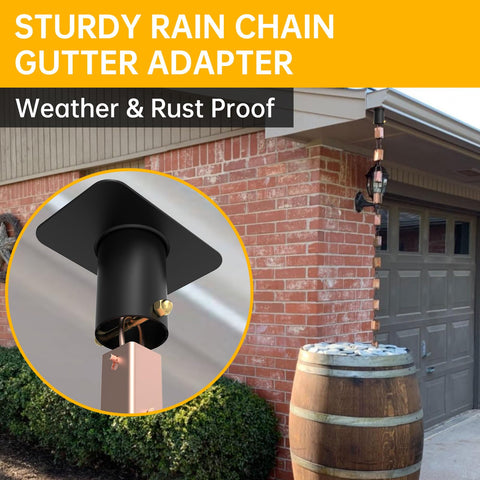 ForoGore brass bolt close-up securing rain chain for durable outdoor use.