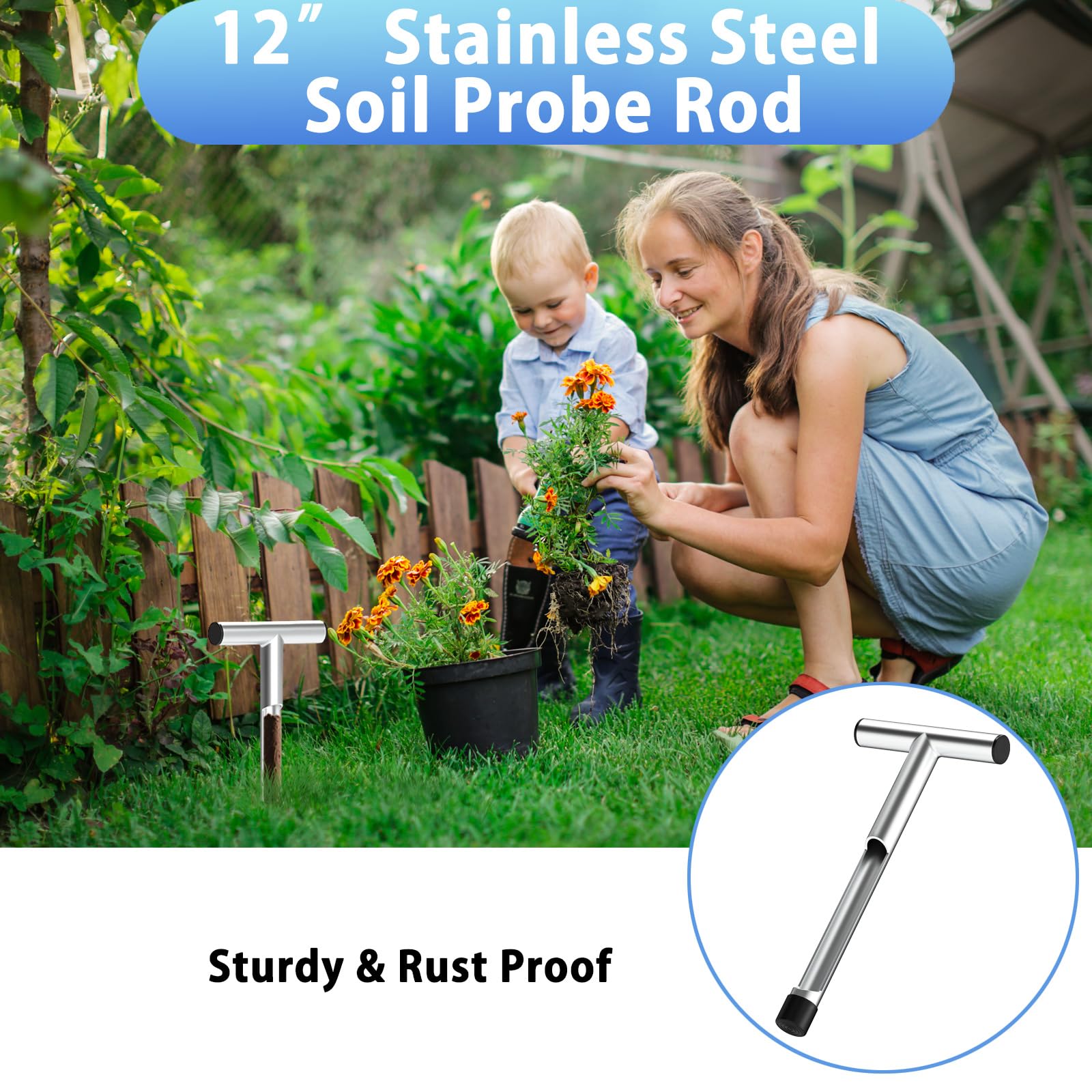 ForoGore stainless steel soil probe demonstrates weatherproof durability.