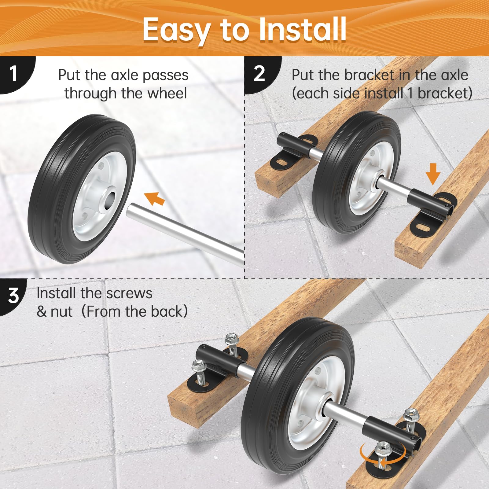FOROIRON compatible bracket set helps keep single-tire wheelbarrows rolling smoothly.
