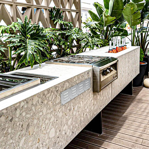 FOROIRON stainless steel venting panel detail highlights weatherproof finish and rust resistance.