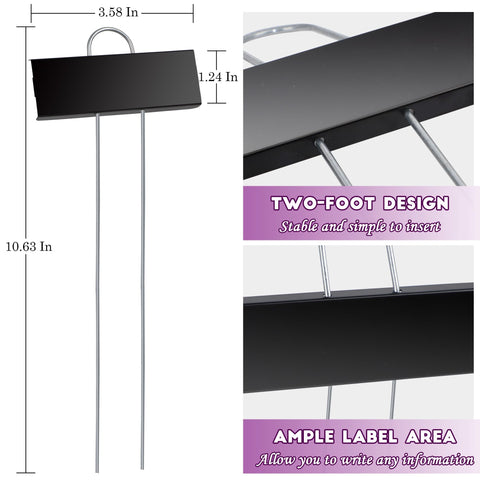 FORUP garden stake labels showing a tilted angle for easy reading in beds.