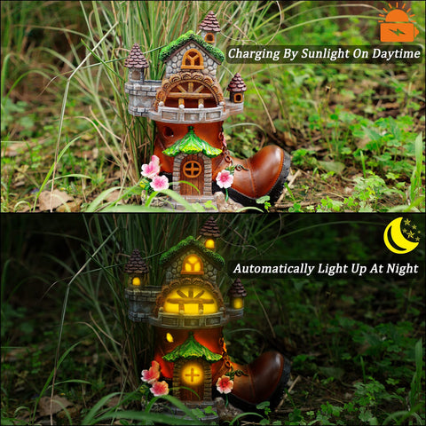 FORUP green moss roof fairy house adds natural charm to outdoor spaces.