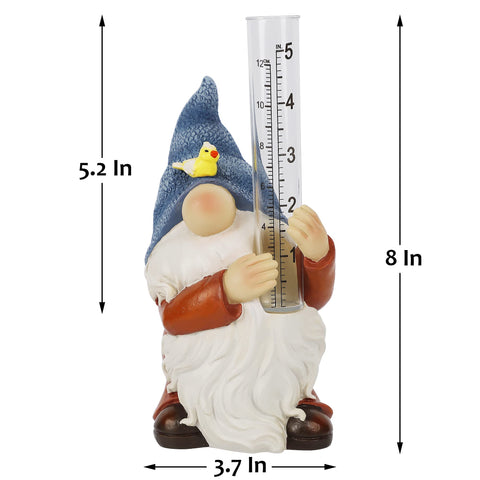 FORUP hand-painted gnome statue adding whimsy to outdoor spaces while tracking rain.