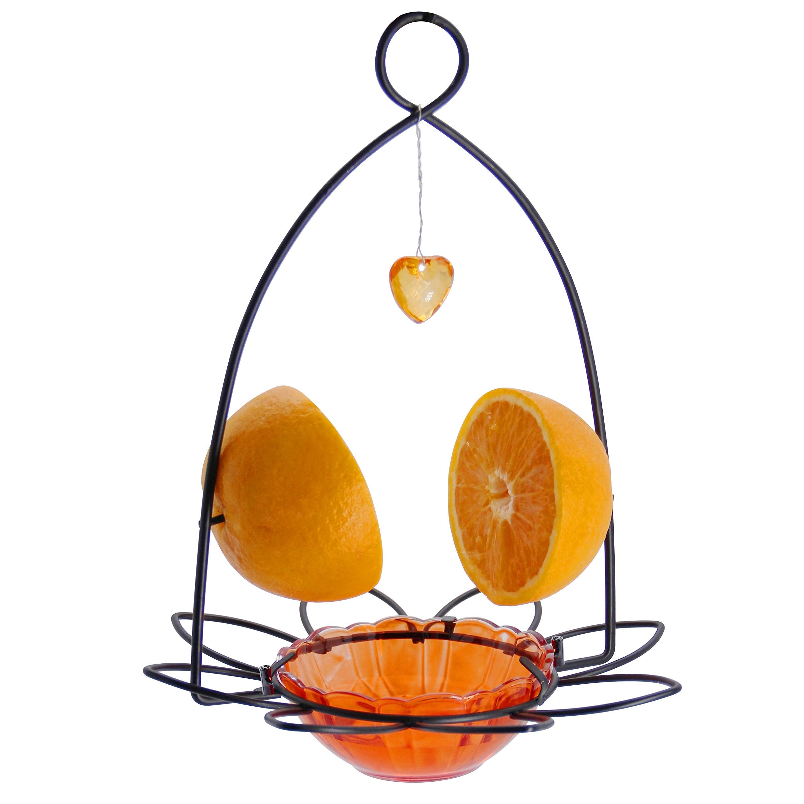 FORUP Oriole feeder in orange, front view showing vibrant color and sturdy design