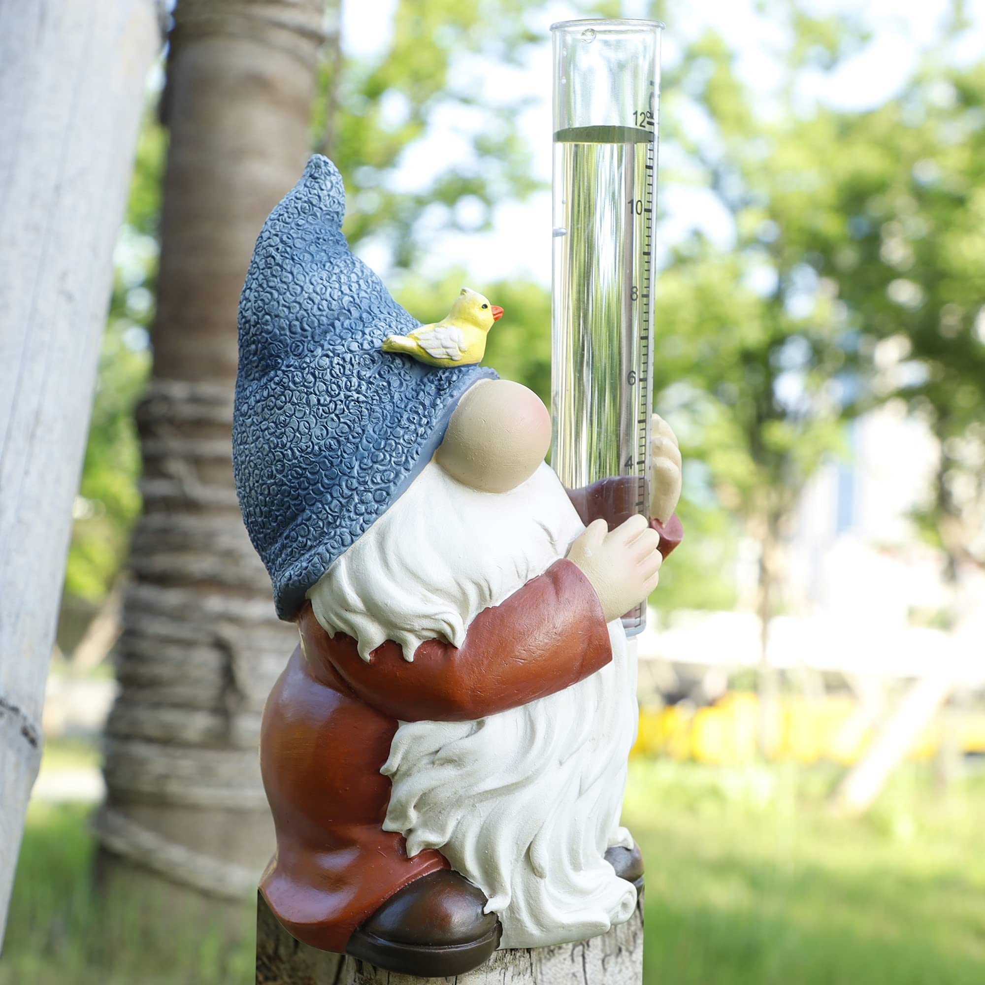 FORUP outdoor gnome garden decor enhances curb appeal while capturing weather data.