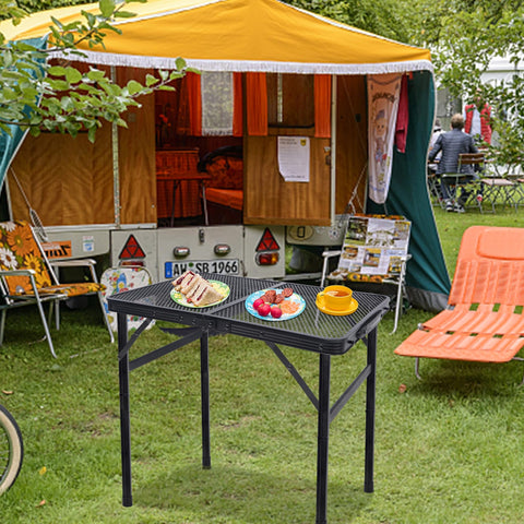 FORUP folding table with carry handle for easy transport.