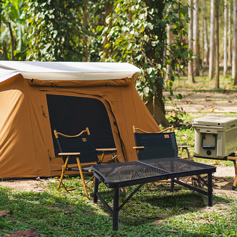 FORUP compact setup with tool-free assembly for camping or backyard.