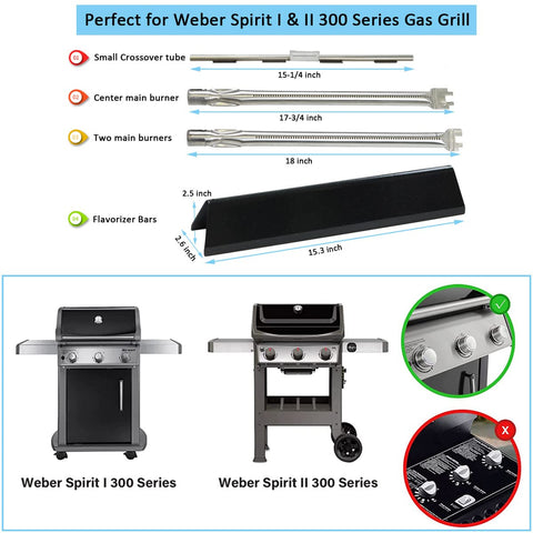 FORYEYC Spirit e310 left main burner ensures efficient grilling across the grate.