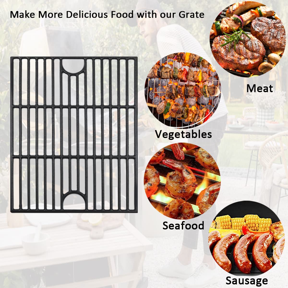 FORYEYC 3-piece pack fits Nexgrill models and replaces worn grates