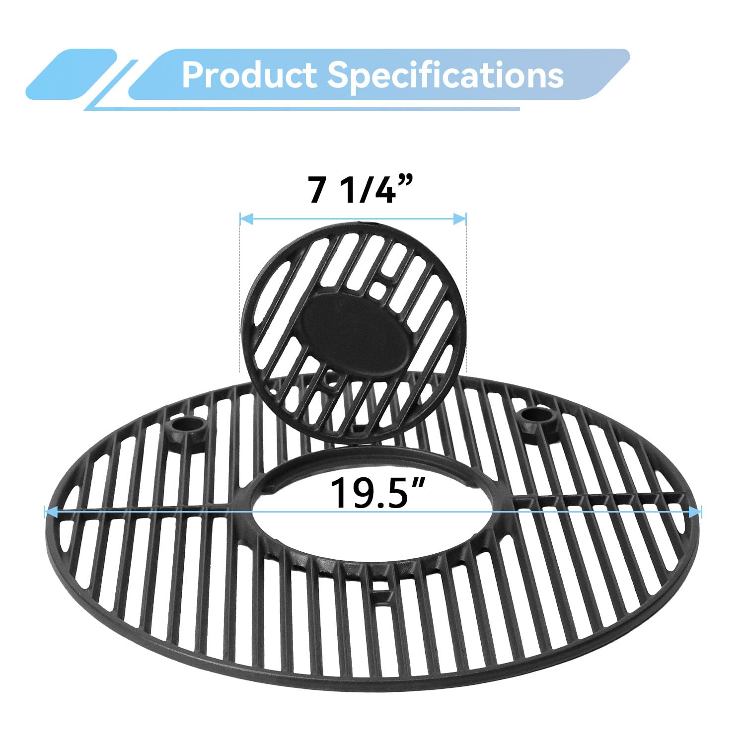 forye yc 7-inch center grid insert supports traditional grilling and fuel top-up