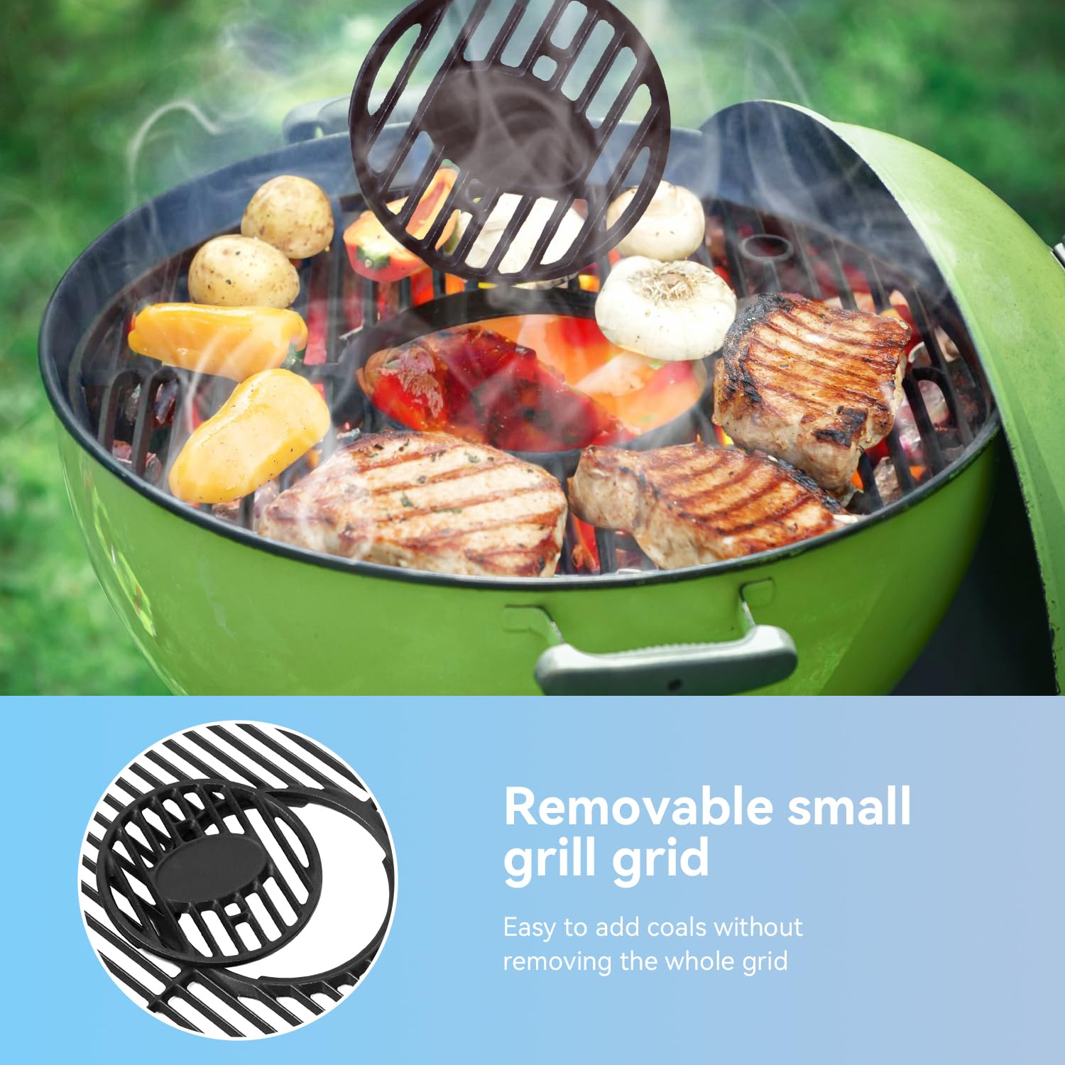 forye yc anti-stick surface for quick, easy grill grate cleaning