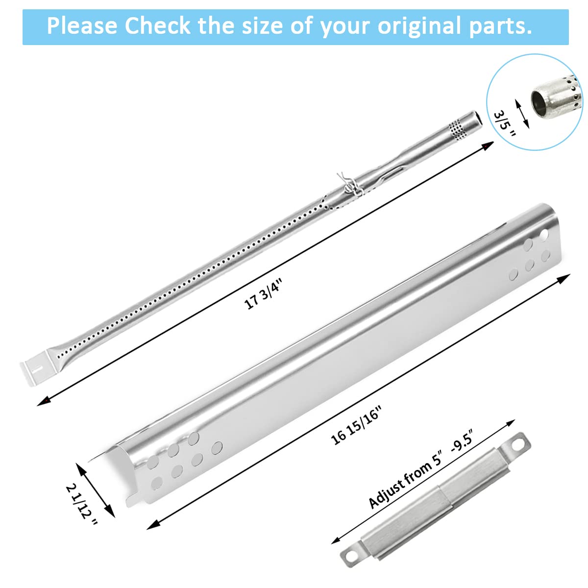 FORYEYC stainless heat plate for Char-Broil G470-0004-W1 with even heat distribution
