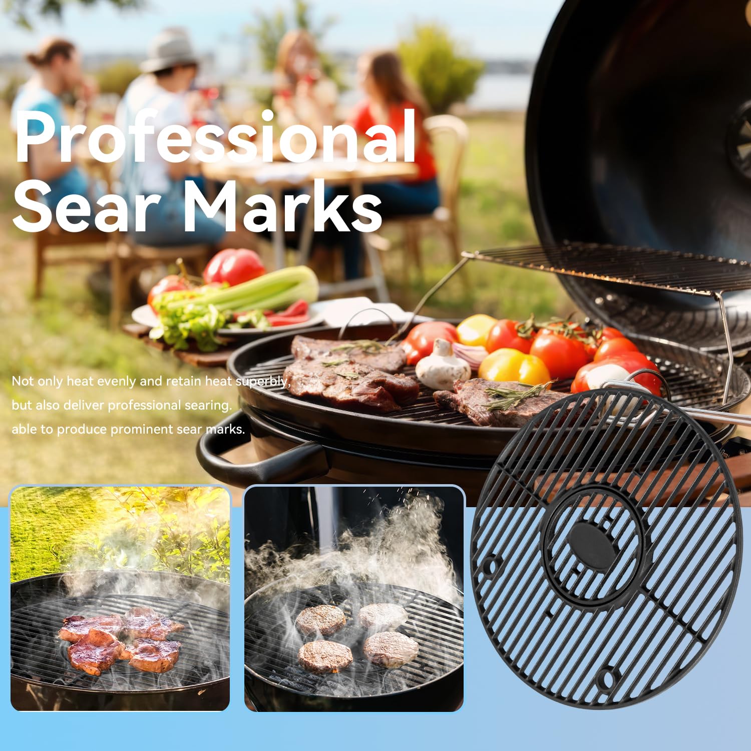 forye yc two-piece set includes large and small grates for flexible cooking setups