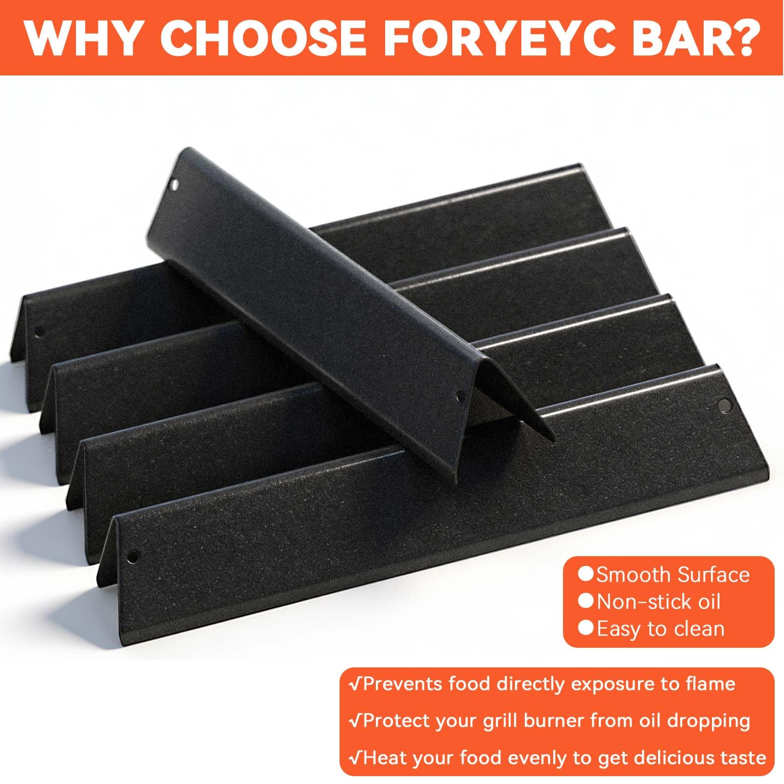 FORYEYC 15.3-inch porcelain-enameled flavorizer bars; robust and long-lasting.