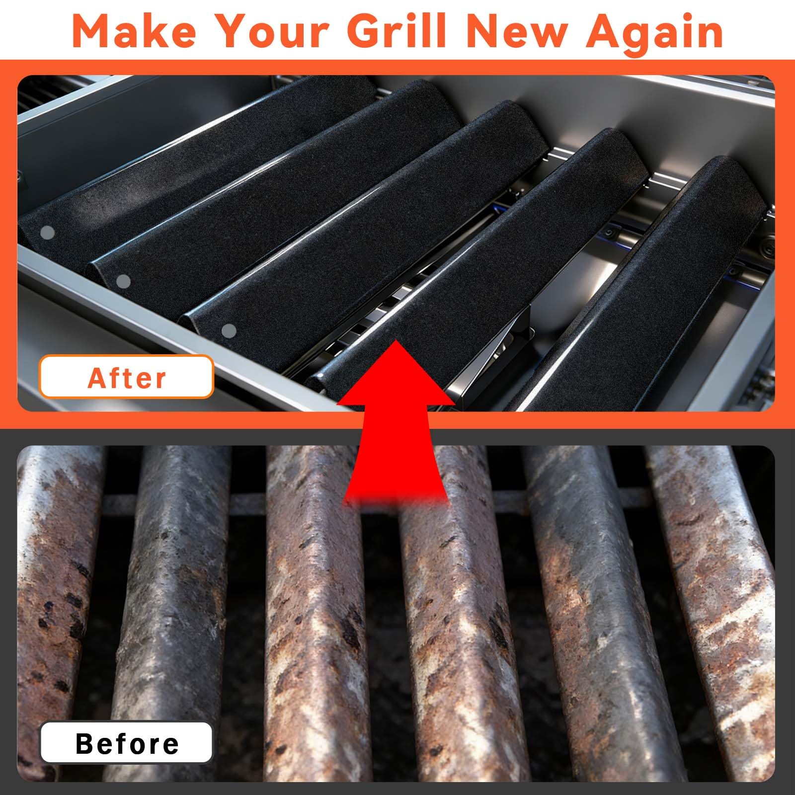 FORYEYC 5-pack flavorizer bars; reliable replacement parts for Weber Spirit grills.