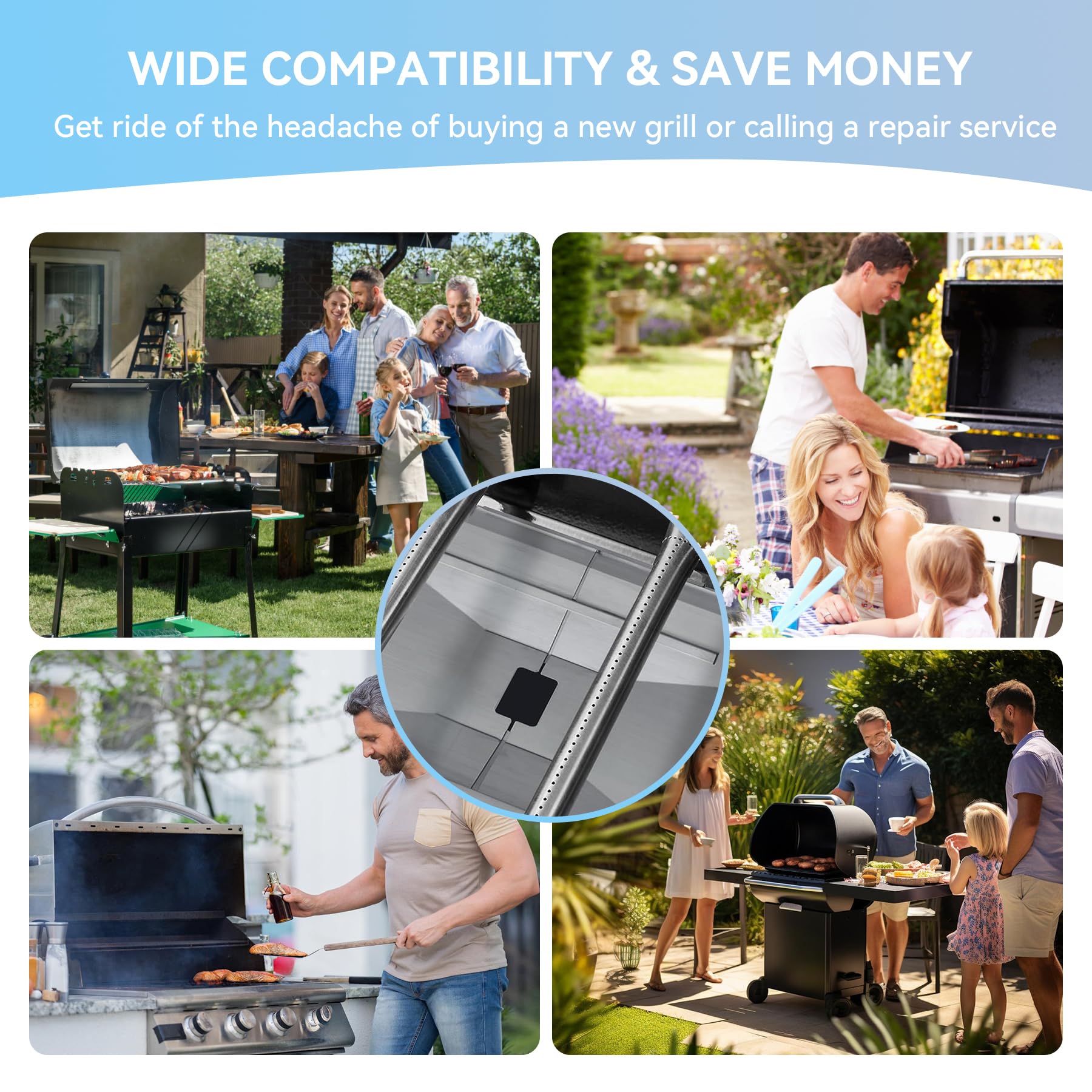 FORYEYC easy-install grease tray, adjust length to fit your grill