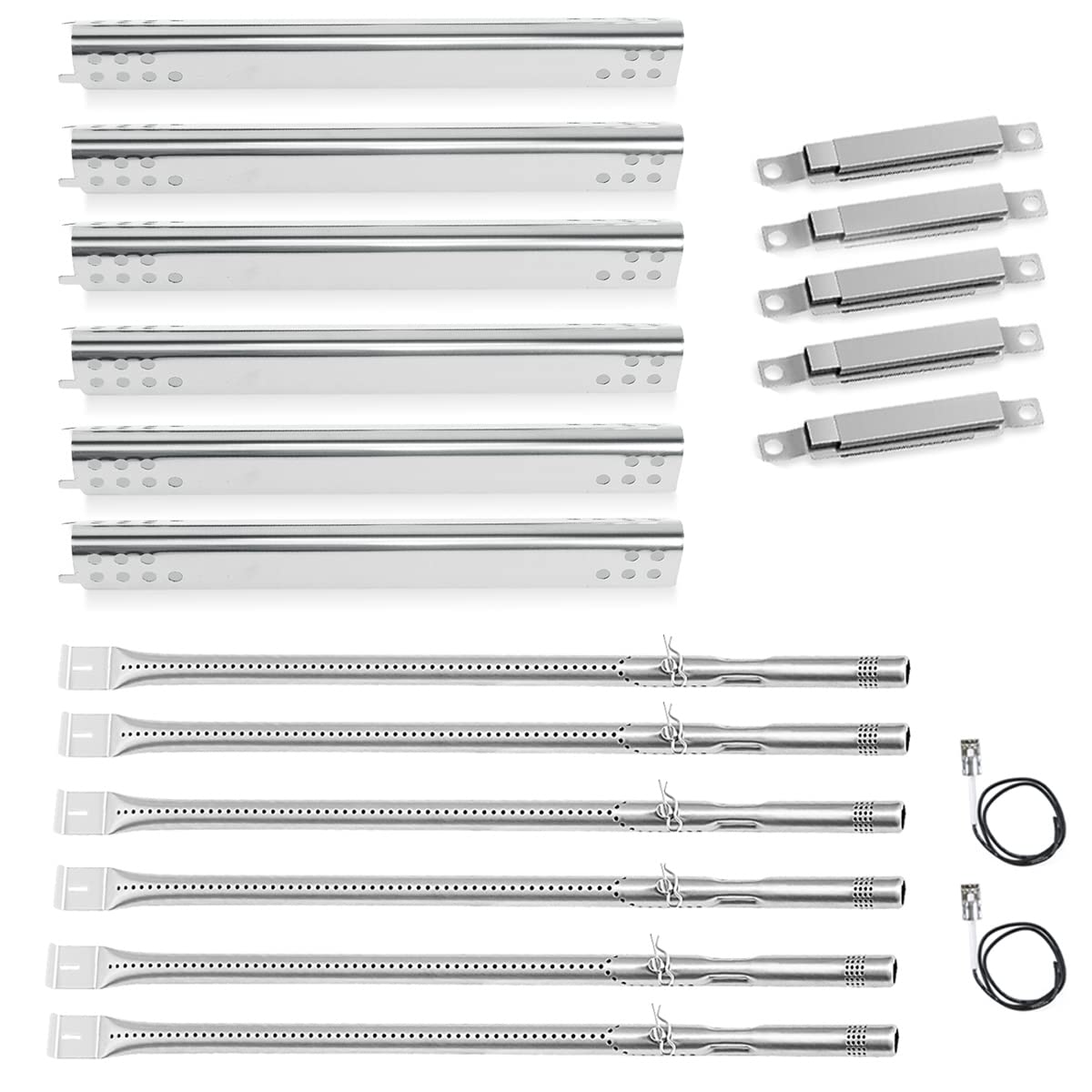 FORYEYC Char-Broil 6-burner kit closeup with stainless steel burners for reliable heat