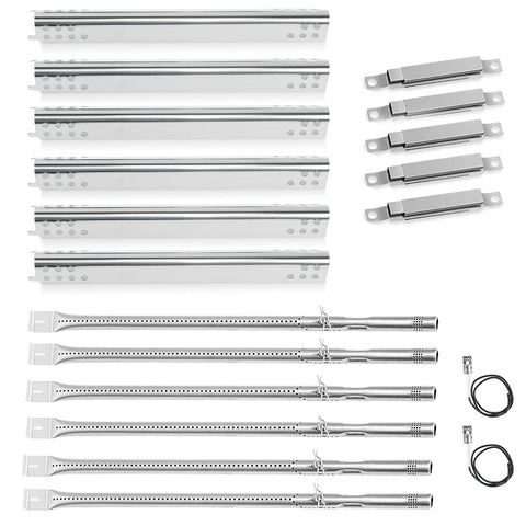 FORYEYC Char-Broil 6-burner kit closeup with stainless steel burners for reliable heat