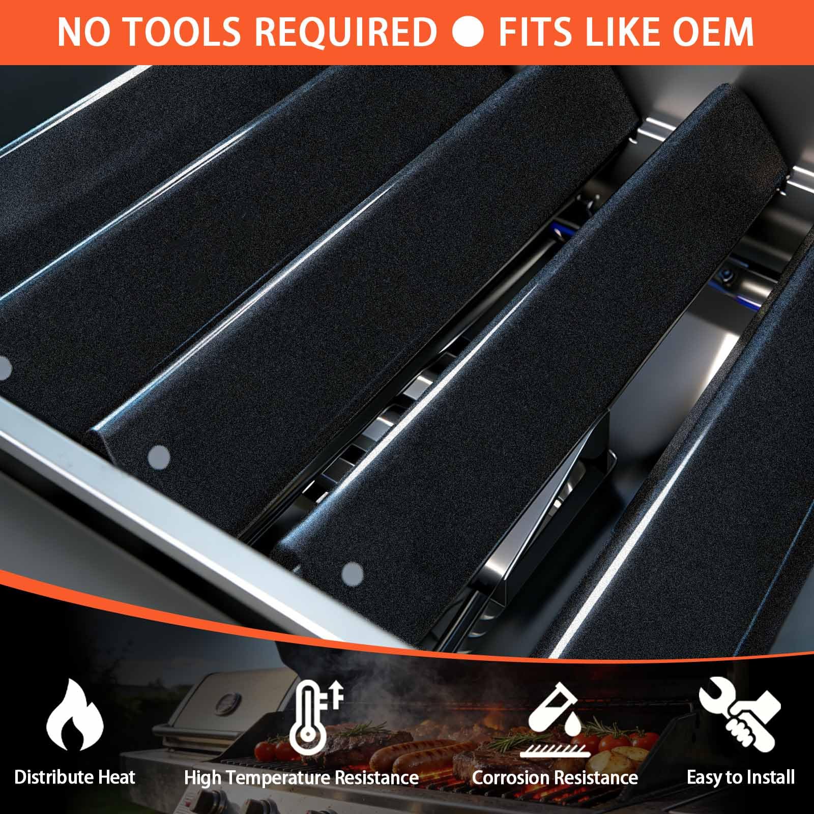 FORYEYC replacement bars for Weber Spirit with front-control knobs; precise fit.