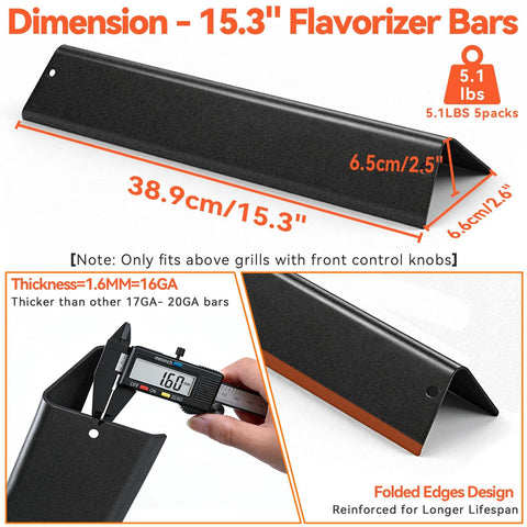 FORYEYC flavorizer bars for Weber Spirit 310-330; close-up surface shows easy-clean coating.