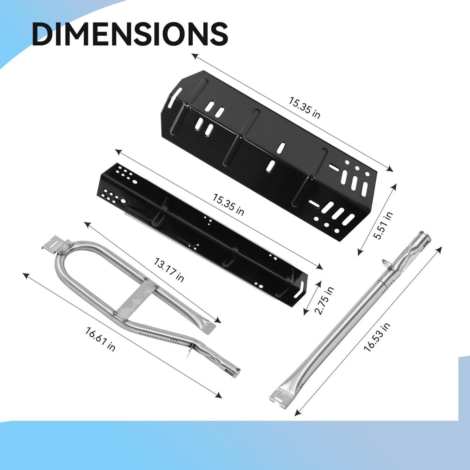 FORYEYC heat plate packaging, ready-to-install replacement parts for quick grill repair.