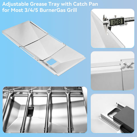 FORYEYC universal grease tray for Charbroil compatibility keeps grill area tidy