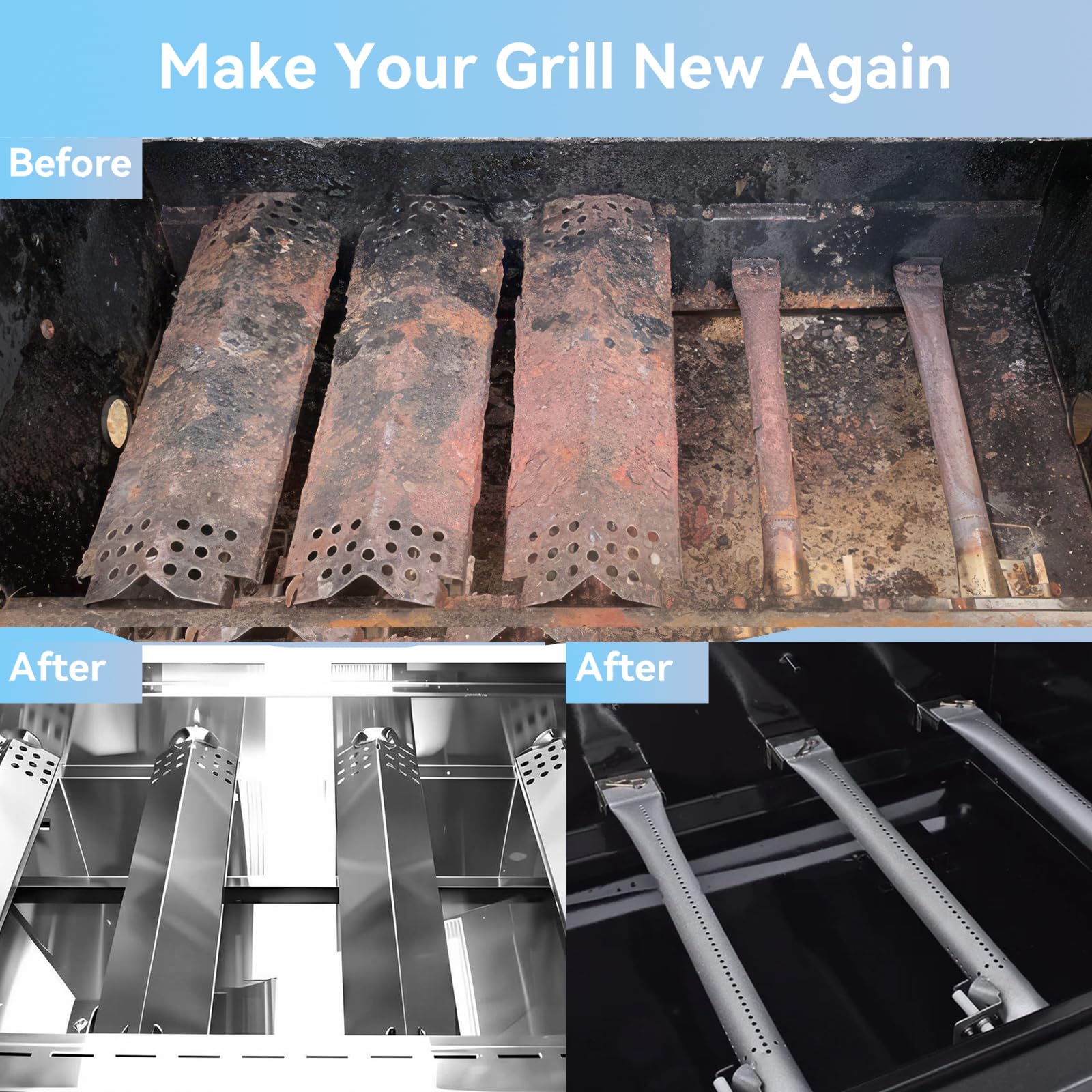 FORYEYC Grill heat plate set offers non-porous stainless steel surfaces.
