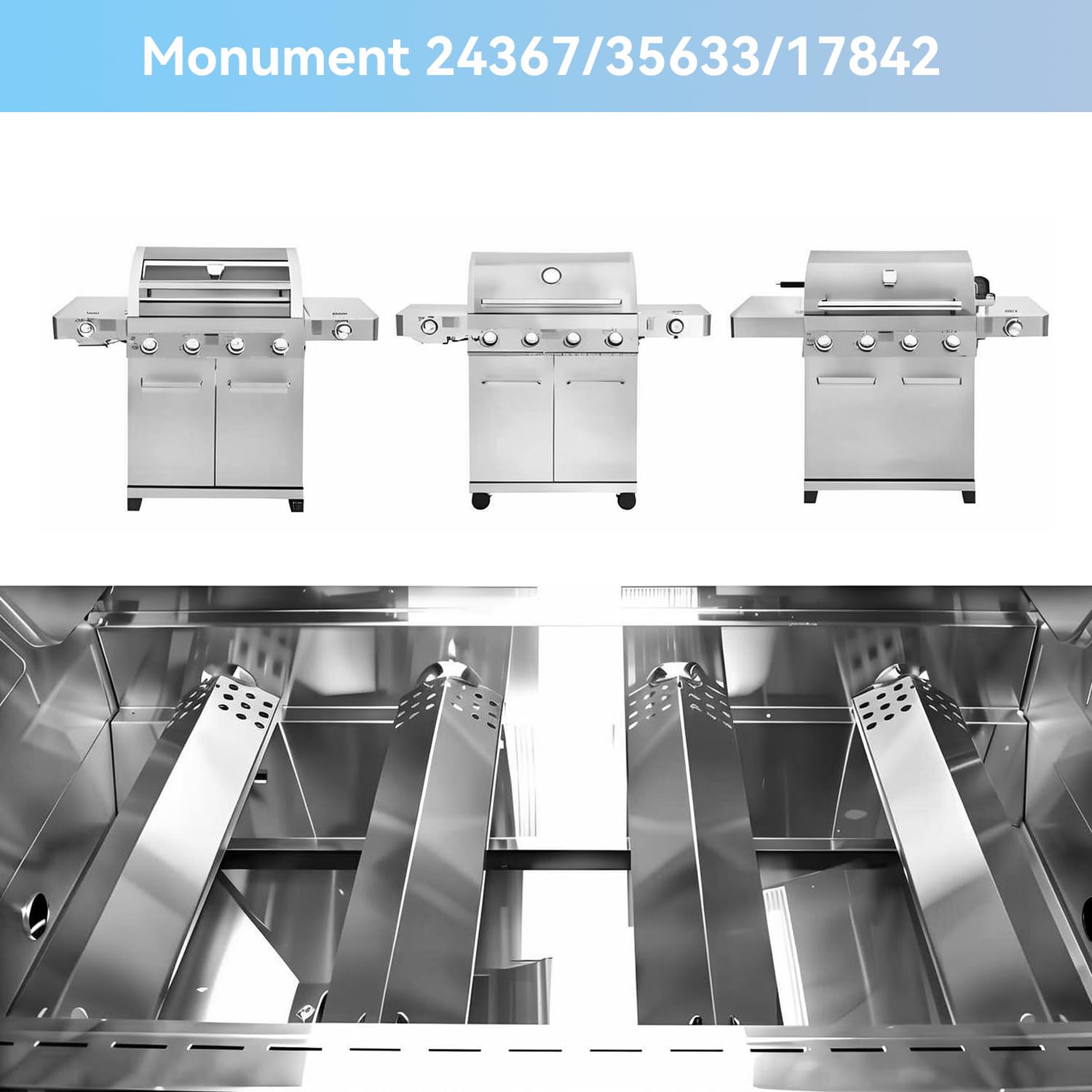 FORYEYC Monument burner tube ensures consistent flame across the grill.