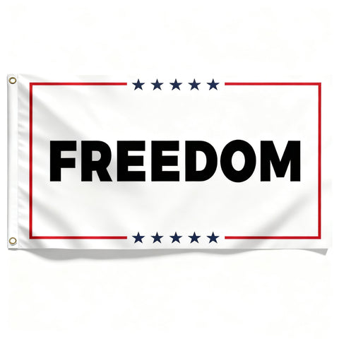 Fosiut Charlie Kirk white freedom flag ready for outdoor display