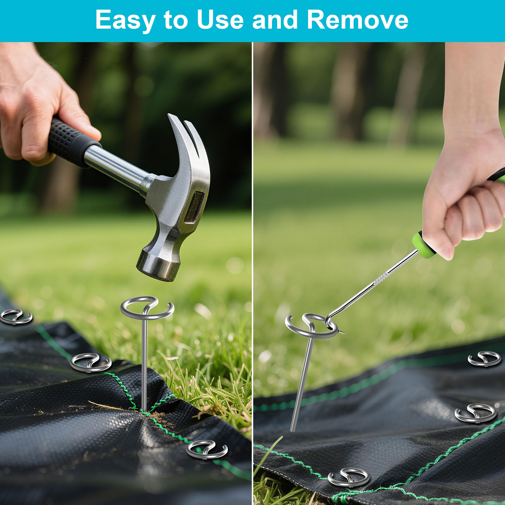 Fosiweelo multi-purpose ground stake works for garden, lawn, and borders