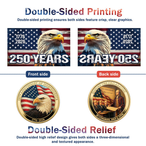 National totem eagle motif on FOSUNKER flag enhances patriotic decor.