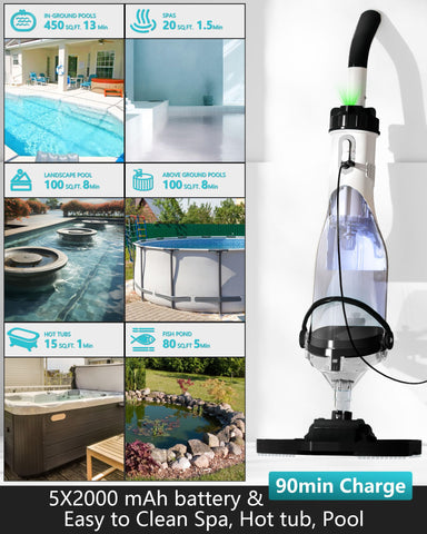 FOTING cordless pool vacuum waterproof charging port protects during charging