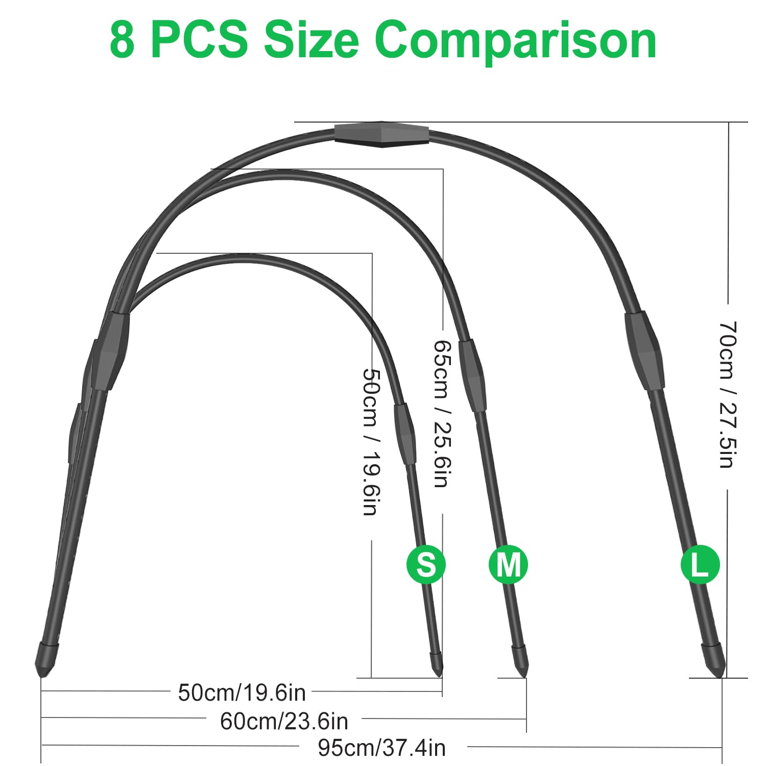 FOTMISHU curved stakes and 15 hoops enable quick setup.