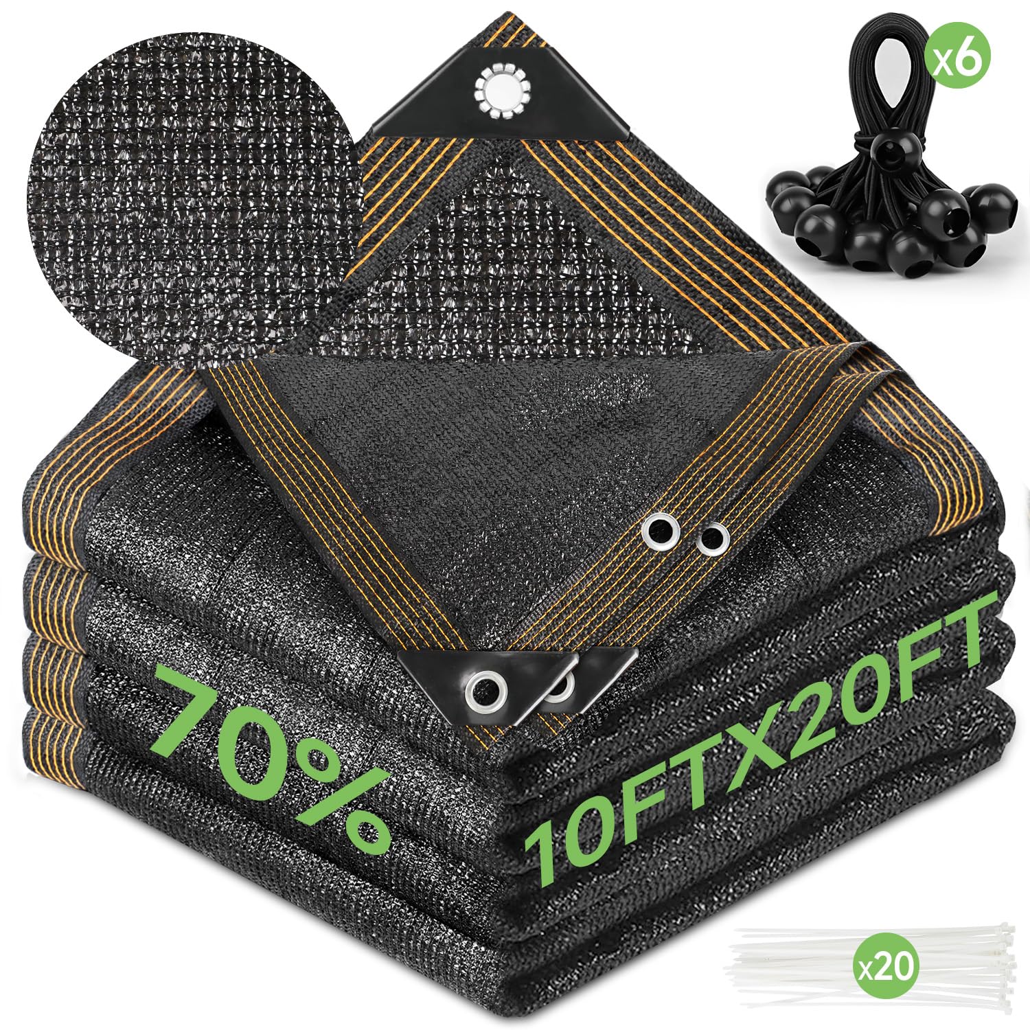 FOTMISHU shade cloth 10x20 front view for garden and greenhouse coverage.