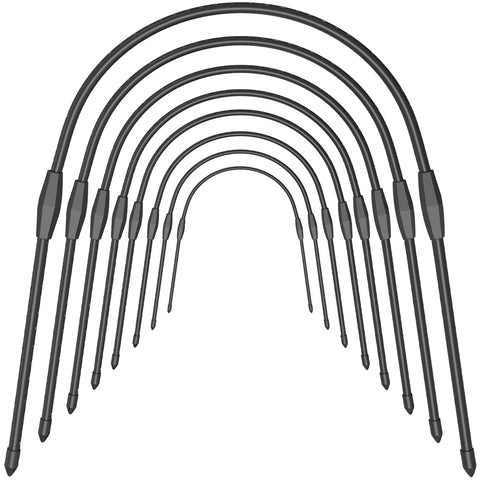 FOTMISHU 8pcs garden hoops arranged for a sturdy 19.6x19.6 cover.