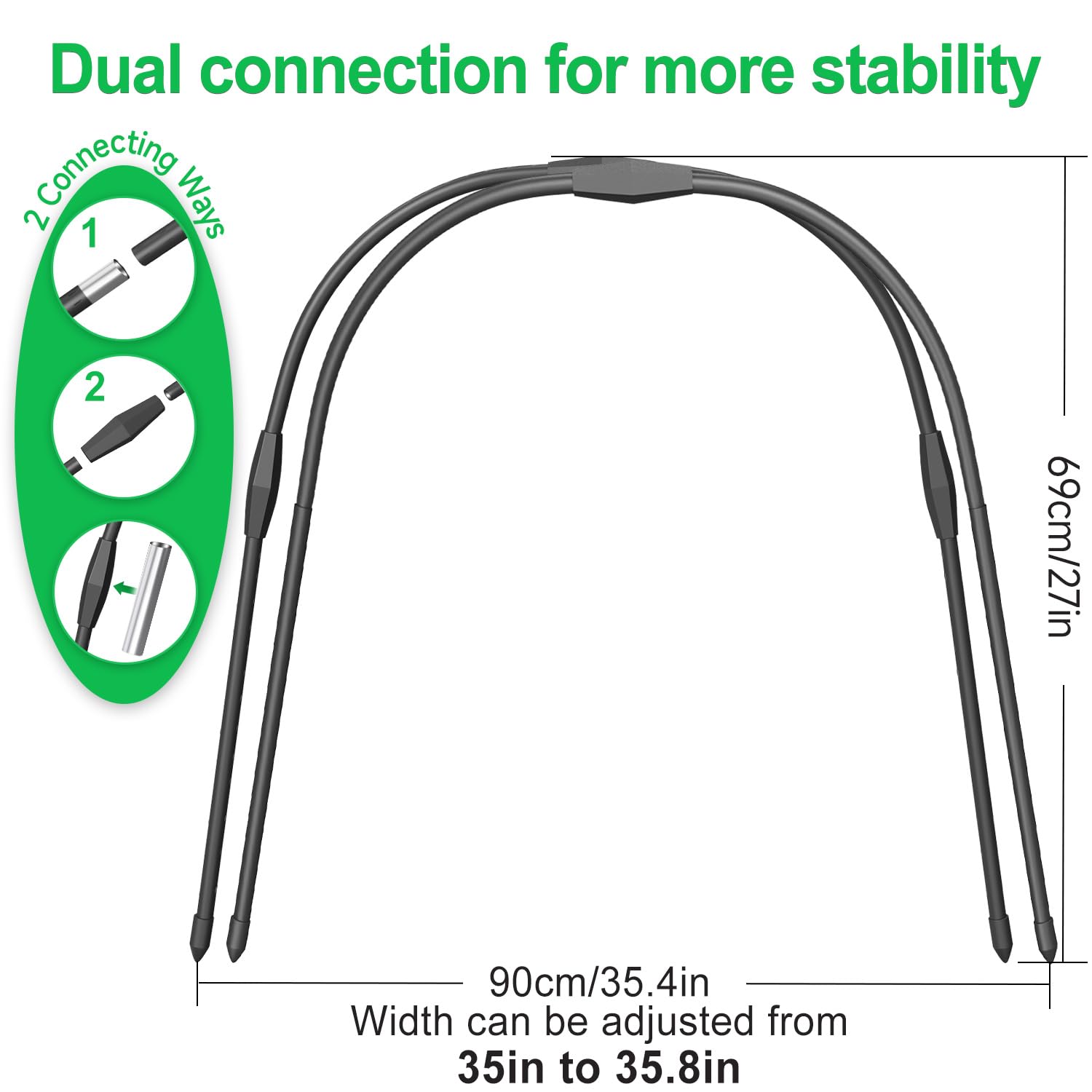 FOTMISHU 37-4x27-5 hoop set forming a greenhouse-like frame