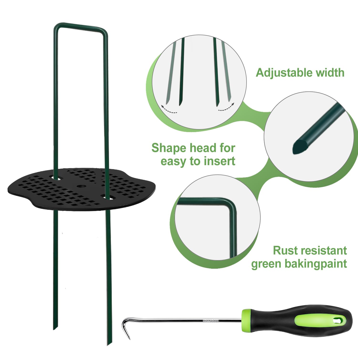 FOTMISHU stakes with gaskets bundle for durable hose and irrigation line anchoring.