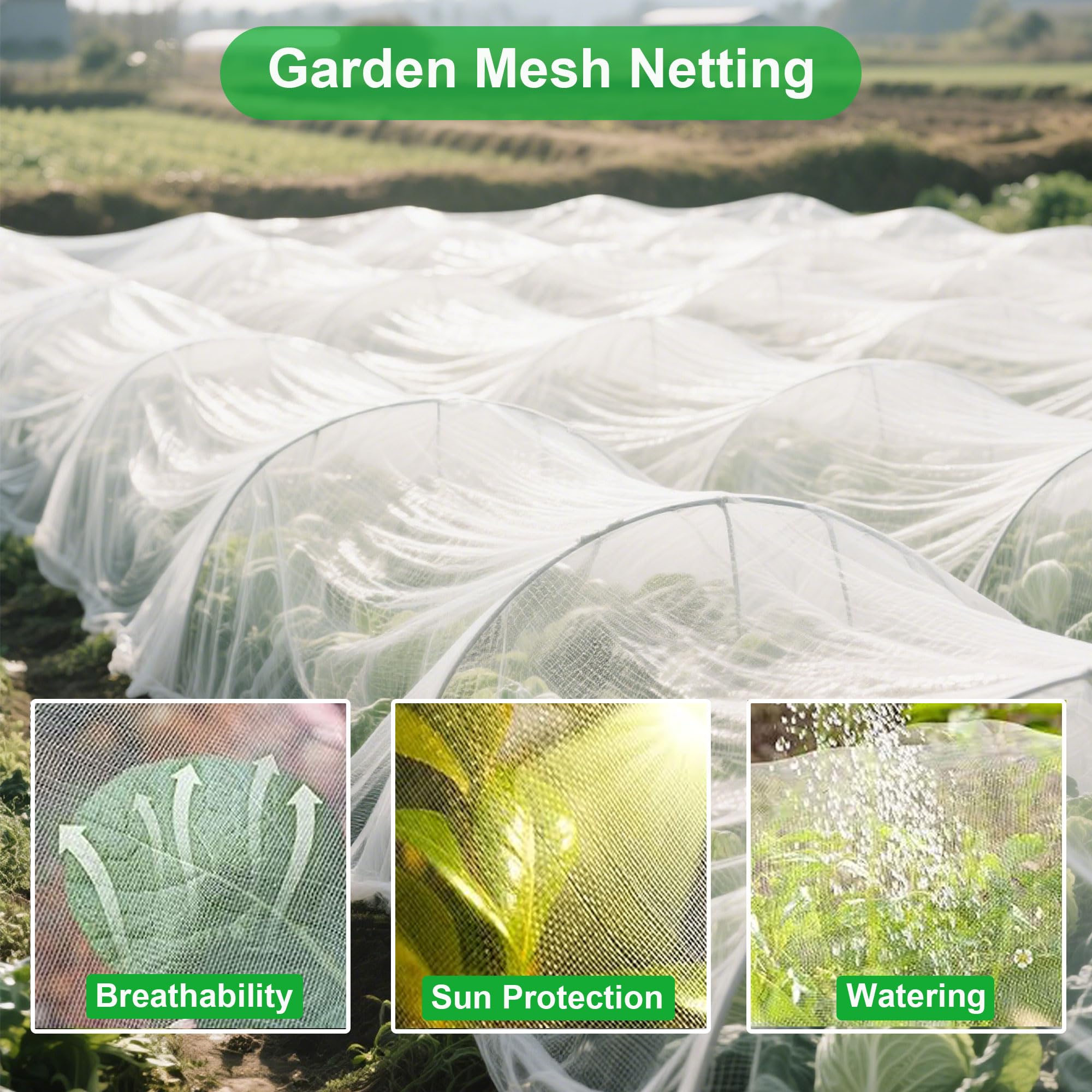 FOTMISHU netting lets water through, simplifying irrigation while protecting crops