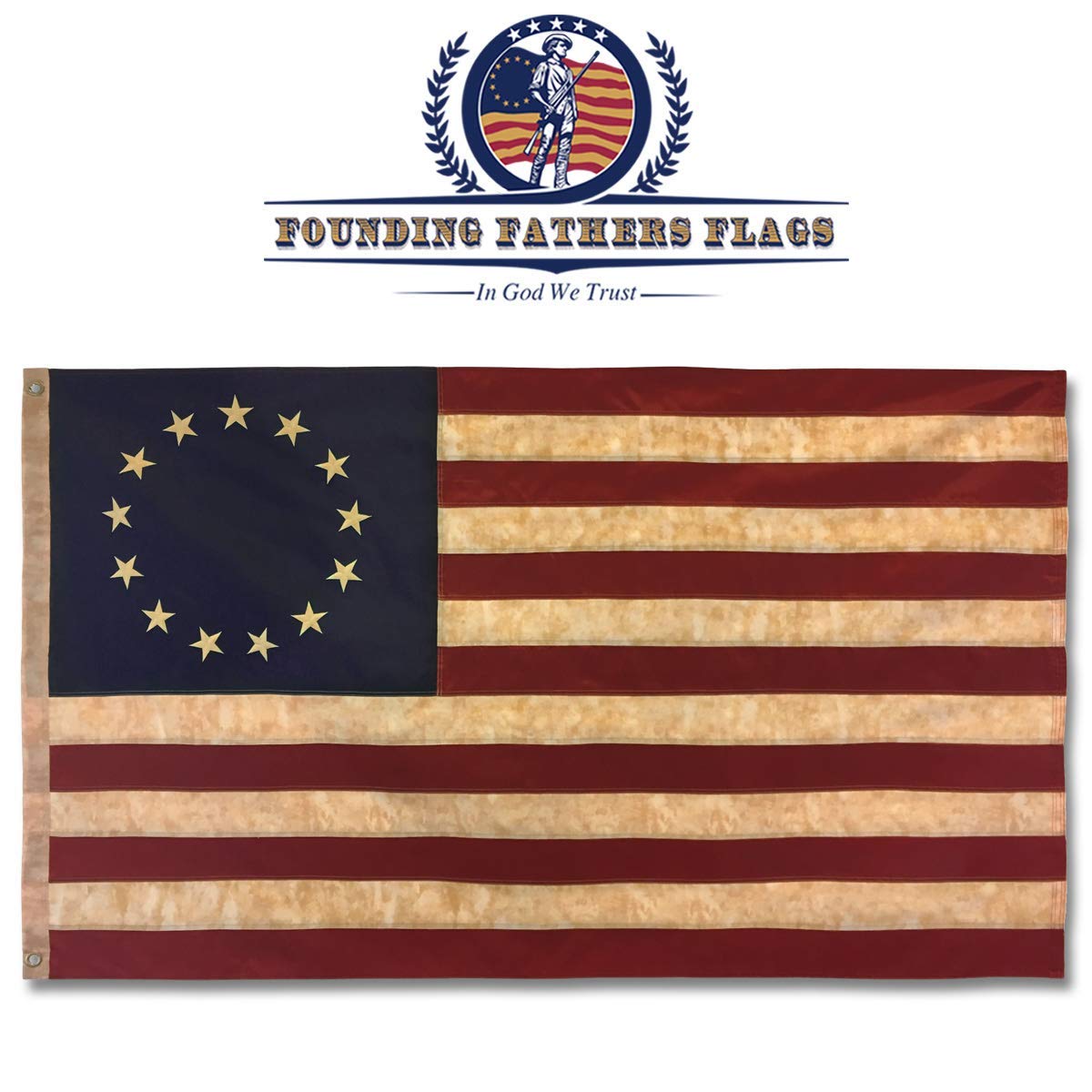 Founding Fathers Flags Oxford polyester material demonstrates durable, fade-resistant performance for year-round use.