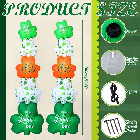 Fourluoo inflatable shamrock with blower enables quick, stable setup.