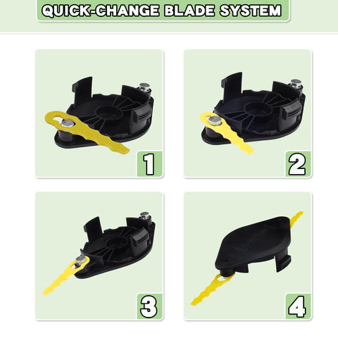 Easy, tool-free installation of the bladed trimmer head.
